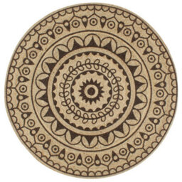 Berkfield Modern Handmade Rug Jute With Dark Brown Print 120 Cm - thumbnail 2