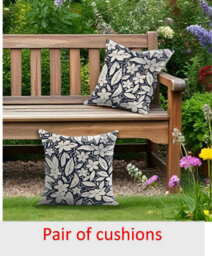 Luxury Living Blossom Outdoor Water-Repellant Cushion - Blue - Pair - thumbnail 2