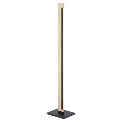 Elegant Adjustable Floor Lamp With Black And Brown Finish, White Shade, 22W Led Bulb Included - image 1