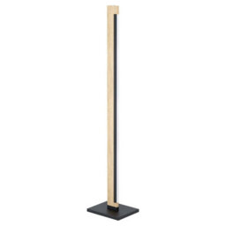 Elegant Adjustable Floor Lamp With Black And Brown Finish, White Shade, 22W Led Bulb Included - thumbnail 1
