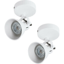 Modern 2-Pack White Steel Wall Spot Lights With Gu10 3.3W Bulbs