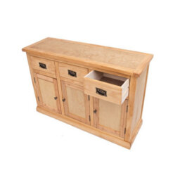 Cabinet Bits Lucca Waxed 3 Drawer 3 Door Sideboard Brass Drop Handle - thumbnail 5