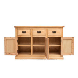 Cabinet Bits Lucca Waxed 3 Drawer 3 Door Sideboard Brass Drop Handle - thumbnail 4