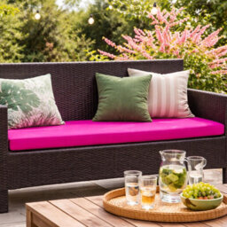 House Of Home Outdoor Bench Cushion Fuchsia 2 Seater 108Cm - thumbnail 5