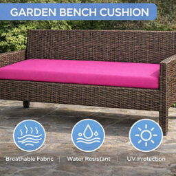 House Of Home Outdoor Bench Cushion Fuchsia 2 Seater 108Cm - thumbnail 6