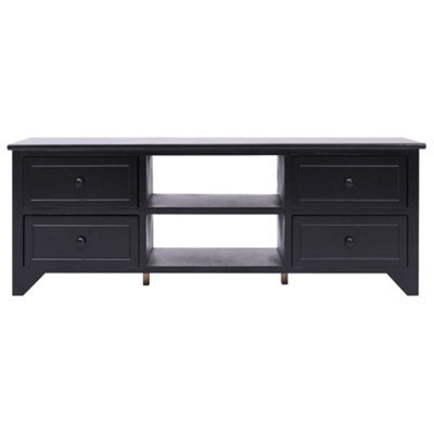 Berkfield Elegant Tv Cabinet Black 108X30X40 Cm Solid Paulownia Wood - image 1