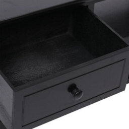 Berkfield Elegant Tv Cabinet Black 108X30X40 Cm Solid Paulownia Wood - thumbnail 6