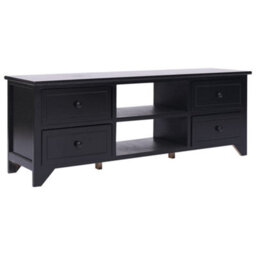 Berkfield Elegant Tv Cabinet Black 108X30X40 Cm Solid Paulownia Wood - thumbnail 2