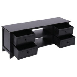Berkfield Elegant Tv Cabinet Black 108X30X40 Cm Solid Paulownia Wood - thumbnail 4