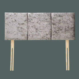 "Urban Textures Luxury 20"" High Crushed Velvet Fabric Upholstered Elba Bed Headboard -  Steel"