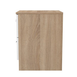 Trent 2 Drawer Compact Bedside Cabinet In White Matt & Black Matt (Ready Assembled) - thumbnail 3