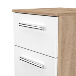 Trent 2 Drawer Compact Bedside Cabinet In White Matt & Black Matt (Ready Assembled) - thumbnail 5