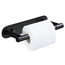 CLEFFNS Matte Black Toilet Roll Paper Holder Wall Mount For Bathroom 304 Stainless Steel Toilet Roll Holder, Toilet Tissue Roll Holder - thumbnail 1