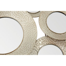 Orsina Hammered Silver Wall Mirror, Vintage Textured Finish Multi-Circle Wall Mirror, Entryway Accent Mirror - thumbnail 5