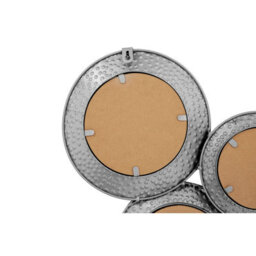 Orsina Hammered Silver Wall Mirror, Vintage Textured Finish Multi-Circle Wall Mirror, Entryway Accent Mirror - thumbnail 6
