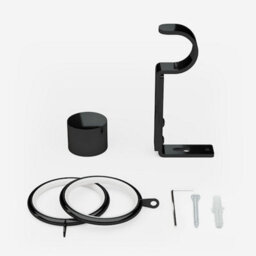 Black Nickel 28mm End Cap Fixed Length Metal Curtain Pole  85Cm - thumbnail 3