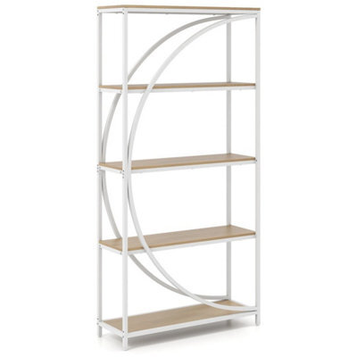 5 Tier Bookshelf Industrial Etagere Bookcase W/storage Shelves - image 1