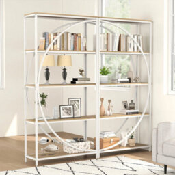 5 Tier Bookshelf Industrial Etagere Bookcase W/storage Shelves - thumbnail 4