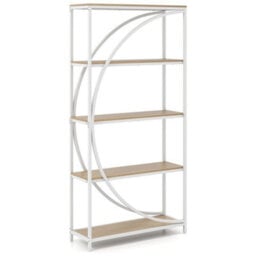 5 Tier Bookshelf Industrial Etagere Bookcase W/storage Shelves - thumbnail 1
