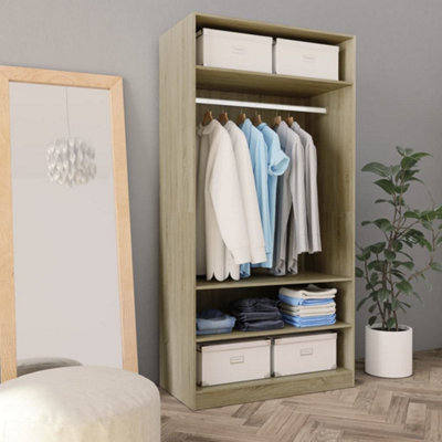 Berkfield Wardrobe Sonoma Oak 100X50X200 Cm Engineered Wood - image 1