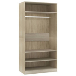 Berkfield Wardrobe Sonoma Oak 100X50X200 Cm Engineered Wood - thumbnail 2