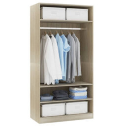 Berkfield Wardrobe Sonoma Oak 100X50X200 Cm Engineered Wood - thumbnail 4