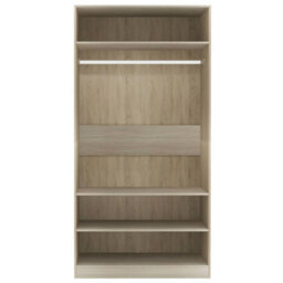 Berkfield Wardrobe Sonoma Oak 100X50X200 Cm Engineered Wood - thumbnail 5