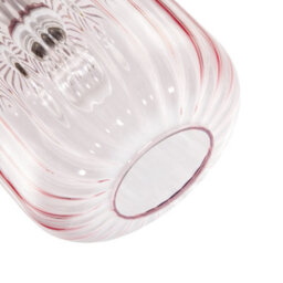 Happy Homewares Contemporary Soft Pink Glass Wide Ribbed Square Pendant Light Shade - thumbnail 5