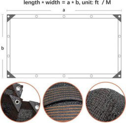Black 2Mx8M Shade Sail 90% Uv Protection - thumbnail 2