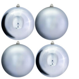 Christmas Tree World 25Cm Silver Bauble Set Shiny/matt (4 Pc) - thumbnail 2