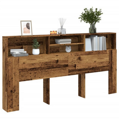 Berkfield Headboard Cabinet Old Wood 200X19X103.5 Cm Engineered Wood - image 1