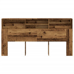 Berkfield Headboard Cabinet Old Wood 200X19X103.5 Cm Engineered Wood - thumbnail 4