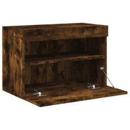 Walplus Tv Wall Cabinet With Led Lights Smoked Oak 60X30X40 Cm - thumbnail 8