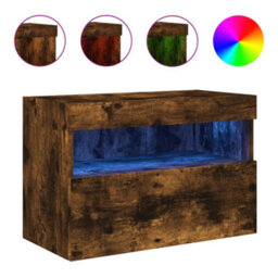 Walplus Tv Wall Cabinet With Led Lights Smoked Oak 60X30X40 Cm - thumbnail 2