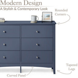 Christow Islington Chest Of Drawers Modern 6 Drawer Bedroom Storage Unit Furniture Cabinet - thumbnail 5