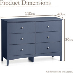 Christow Islington Chest Of Drawers Modern 6 Drawer Bedroom Storage Unit Furniture Cabinet - thumbnail 7