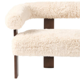 Beliani Sofa 2 Seater Ilbro Faux Fur Off-White/ Dark Brown - thumbnail 6