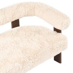 Beliani Sofa 2 Seater Ilbro Faux Fur Off-White/ Dark Brown - thumbnail 7