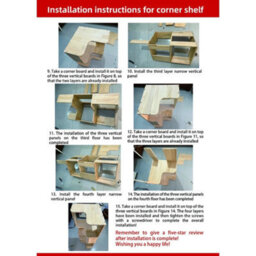 3 Tiers--94.8X39X39Cm Standing Book Shelves Corner Shelf Storage Wood Display Bookcase Unit - thumbnail 6