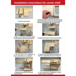 3 Tiers--94.8X39X39Cm Standing Book Shelves Corner Shelf Storage Wood Display Bookcase Unit - thumbnail 5