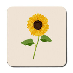 Benjamin Tate Design Sunflower Placemat And Coaster Set Wood Backing Designer Artwork Limited Edition Collection - thumbnail 3