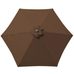 VRUC 2.5M Coffee Outdoor Parasol - Crank Up & Tilt Garden Parasol Umbrella And Base - thumbnail 3