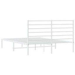 Walplus Metal Bed Frame Without Mattress With Headboard White 120X190Cm - thumbnail 8