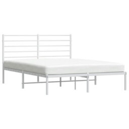 Walplus Metal Bed Frame Without Mattress With Headboard White 120X190Cm - thumbnail 5