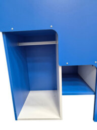 Blue Low Single Staircase Bunk Bed With Wardrobe, Shelves And Drawers With Luxury Memory Pocket Mattresses - thumbnail 7