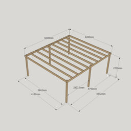 Rutland County Garden Furniture Garden Pergola 6 Posts - Wood - L420 X W600 X H270 Cm - Light Green - thumbnail 5