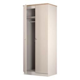 Santander Ready Assembled Traditional Matt Beige & Oak Tall Double Wardrobe (H)1970mm (W)770mm (D)530mm - thumbnail 3