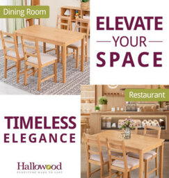 Hallowood Furniture Waverly Oak Dining Table (Tab1200) Set With 4 Small Ladder Back Chairs (Beige Seat) - thumbnail 6