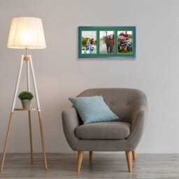 AK Frames 40X20Cm Navy Blue Sleek Multi Photo Frame With Emerald Mount - Holds 3 Apertures (3X) 6X4 Photos - thumbnail 3