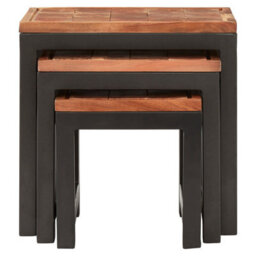 Orsina Practical Acacia Wood And Metal Nesting Tables, Versatile Metal Side Table, Durable Modern Bedside Table - thumbnail 6